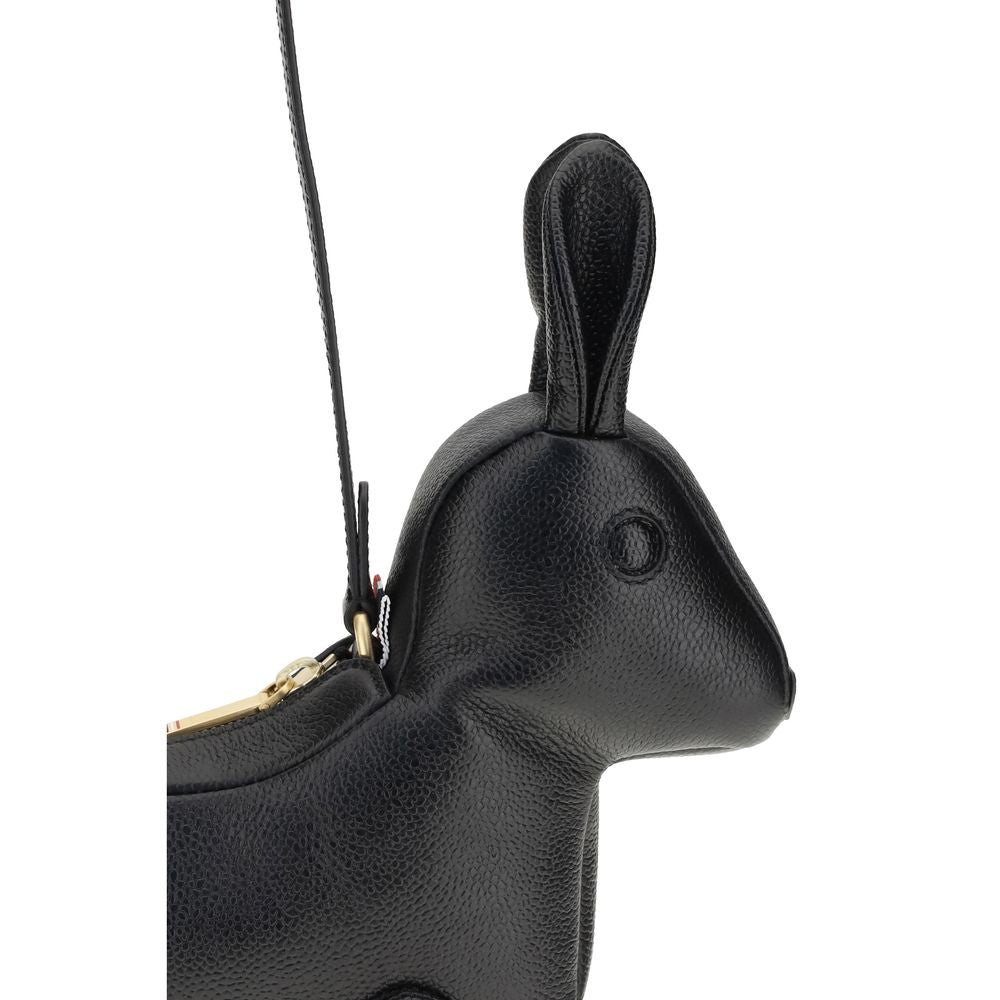 Thom Browne Schwarze Kalbshaut Bos Taurus Schultertasche